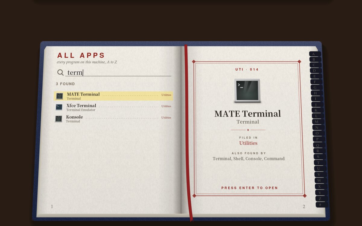 The ALL APPS book searching for term